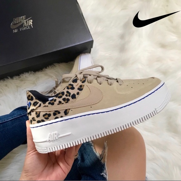 nike animal print air force 1 sage